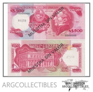 Uruguay Billete 500 Nuevos Pesos 1974  P-63s AU (Specimen)