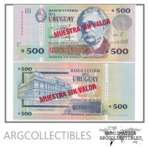 Uruguay Billete 500 Pesos 2006 P-90as UNC (Serie C) (Specimen)