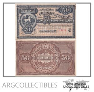 Uruguay Billete 50 Pesos 1887 P-S-165r AU