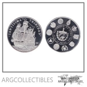 Cuba Moneda 10 Pesos 2002 Plata 925 Iberoamerica Nautica KM-788 Proof