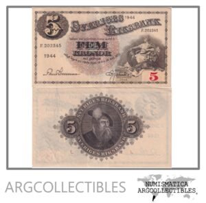 Suecia Billete 5 Kronor 1944 P-33 XF+