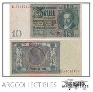 Alemania Billete 10 Marcos 1929 P-180A VF+