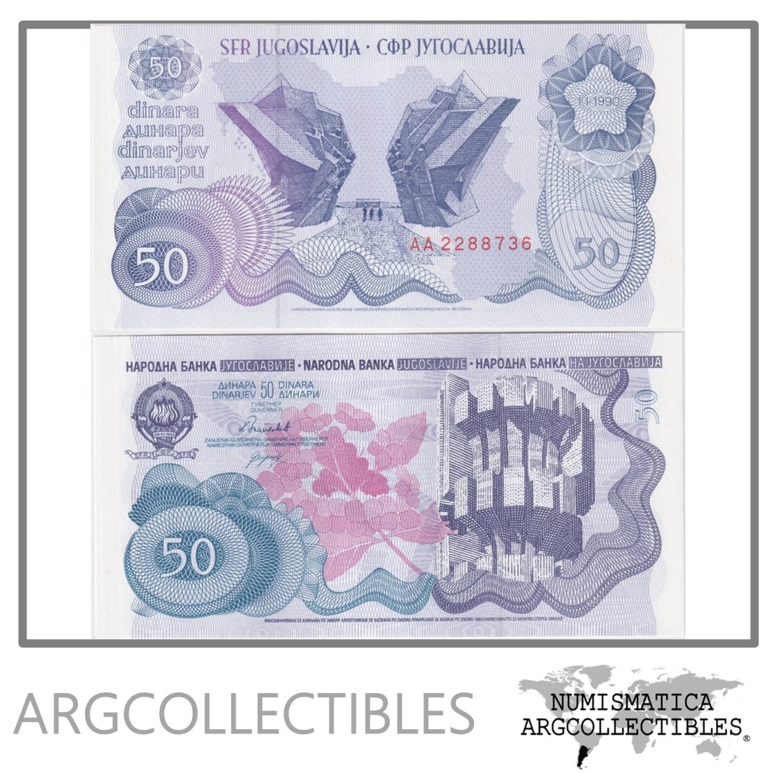 Yugoslavia Billete 50 Dinara 1990 P-101 UNC