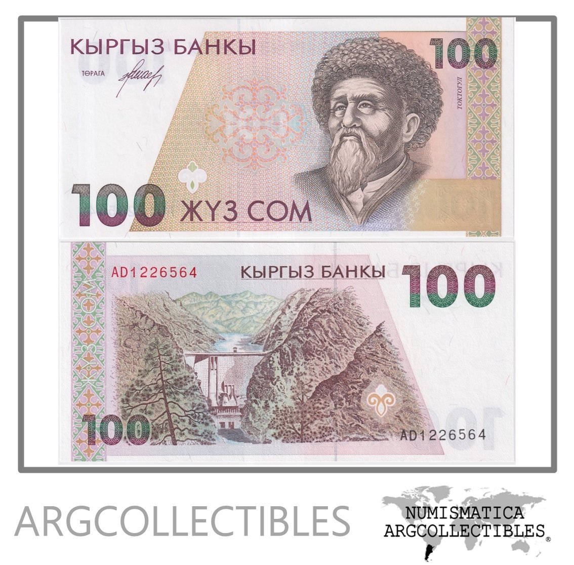 Kirguistan Billete 100 Som 1994 P-12 UNC