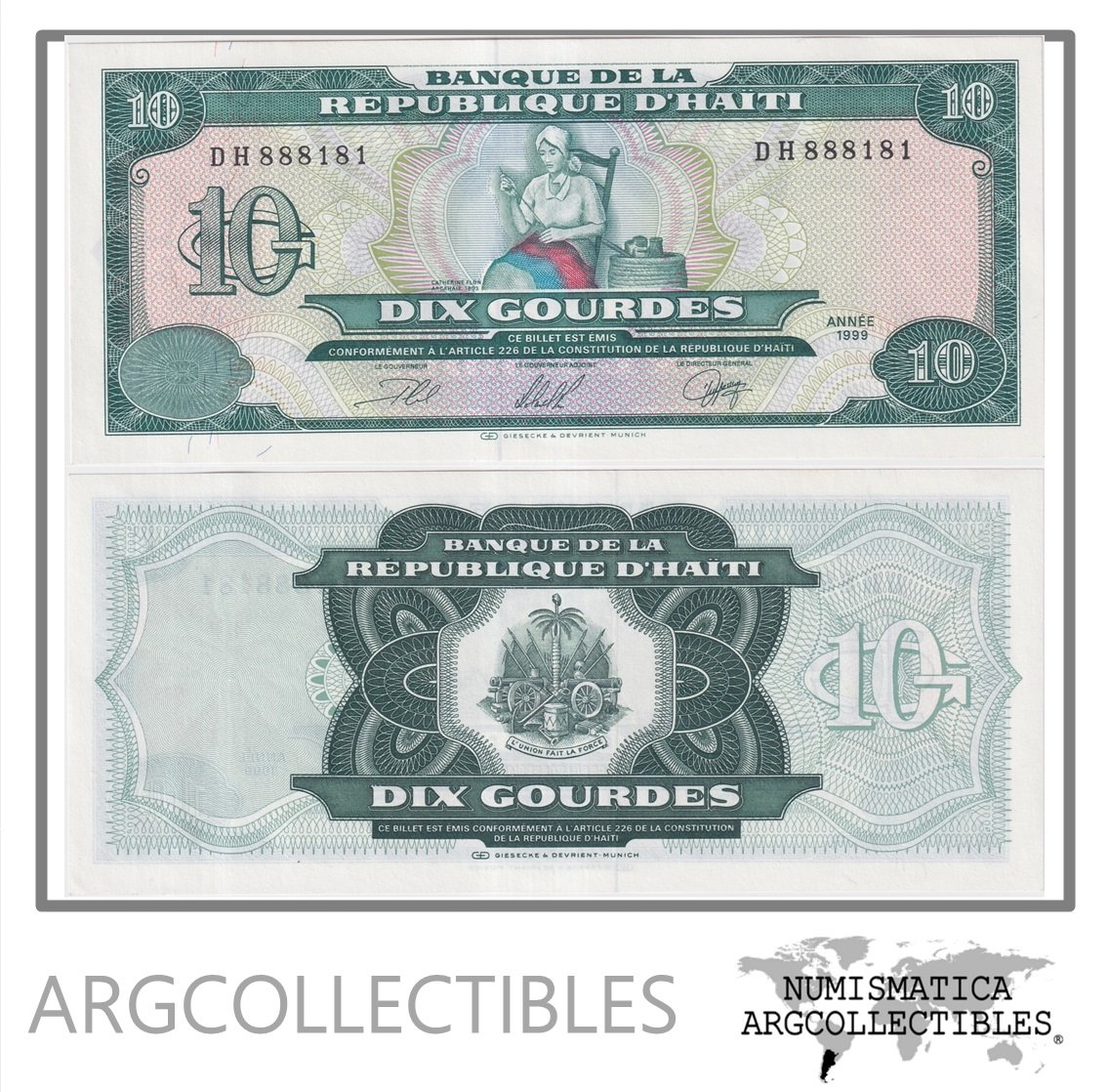 Haiti Billete 10 Gourdes 1999 P-256 UNC
