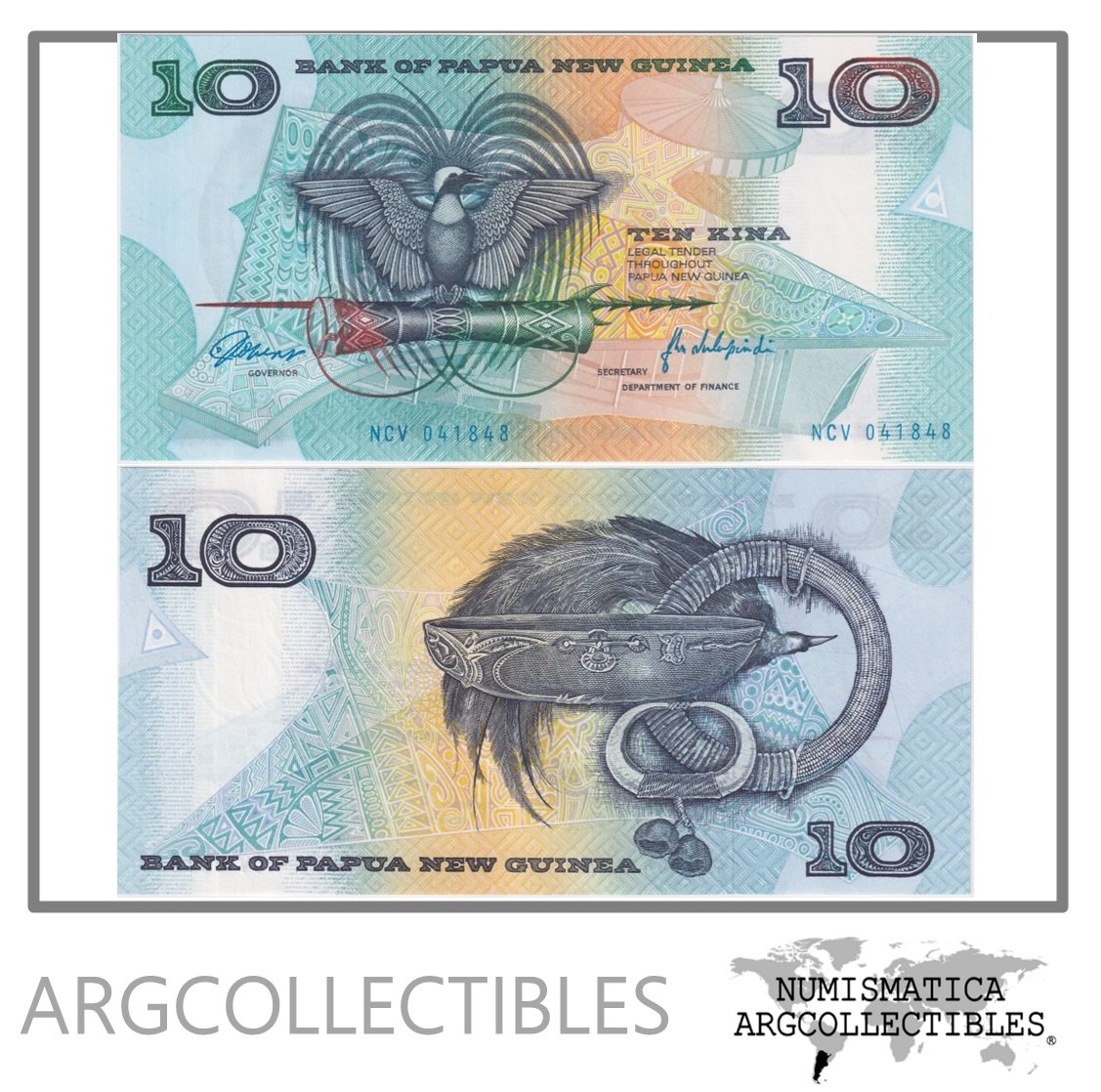 Papua Nueva Guinea Billete 10 Kina 1988 P-9a UNC