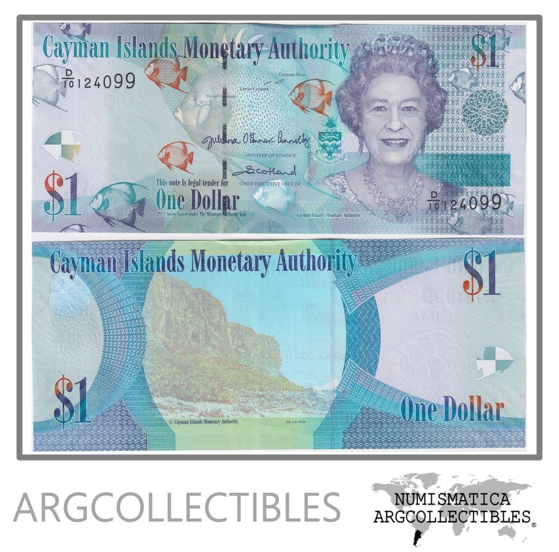 Islas Caiman Billete 1 Dolar 2024 P-38 UNC