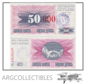 Bosnia Y Herzegovina Billete 50.000 Dinara 1993 P-55h UNC (Sarajevo)