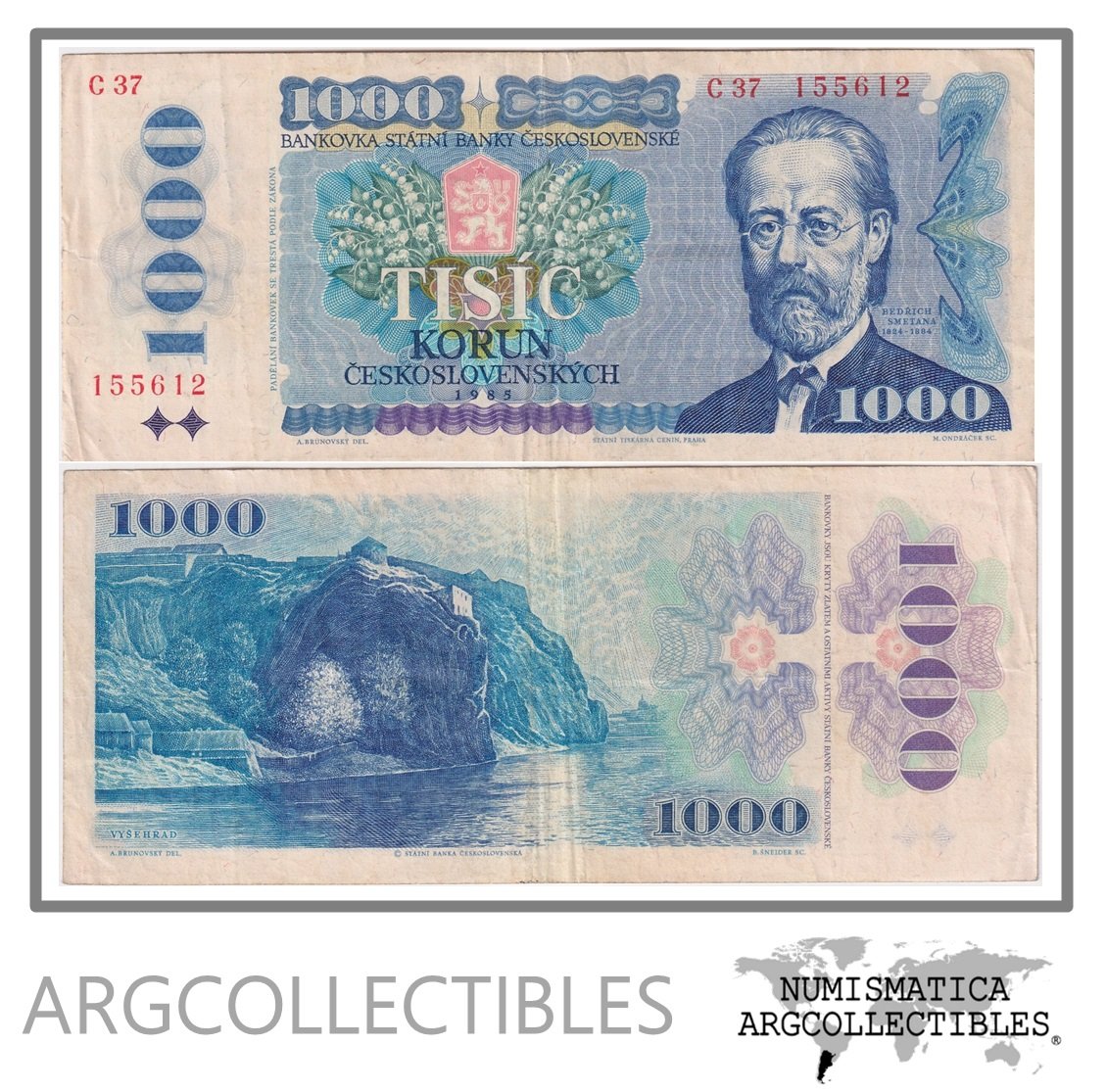 Checoslovaquia Billete 1.000 Korun 1985 P-98 VF+