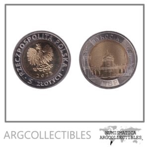 Polonia Moneda 5 Zlotich 2025 Bimetalica Ciudad Tykocin UNC