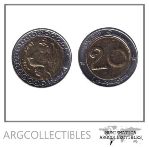 Argelia Moneda 20 Dinars 2026 Leon Bimetalica KM-125 UNC