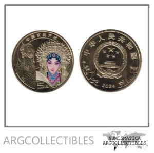 China Moneda 5 Yuan 2024 Opera de Pekin Laton Color UNC