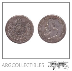 Brasil Moneda 500 Reis 1868 Emperador Pedro II Plata 835 KM-472 VF