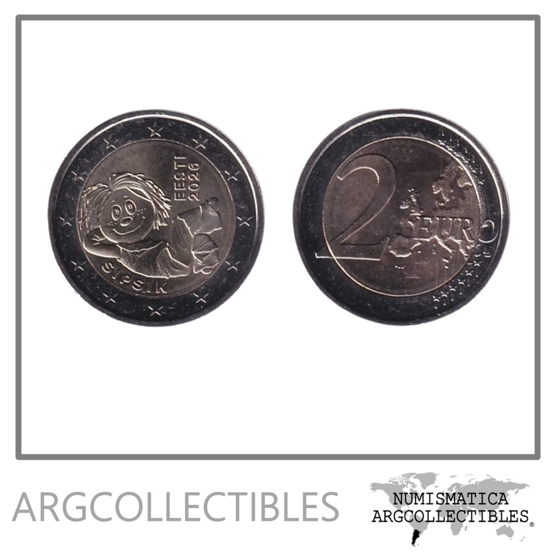 Estonia Moneda 2 Euros 2026 Bimetalica Sipsik UNC