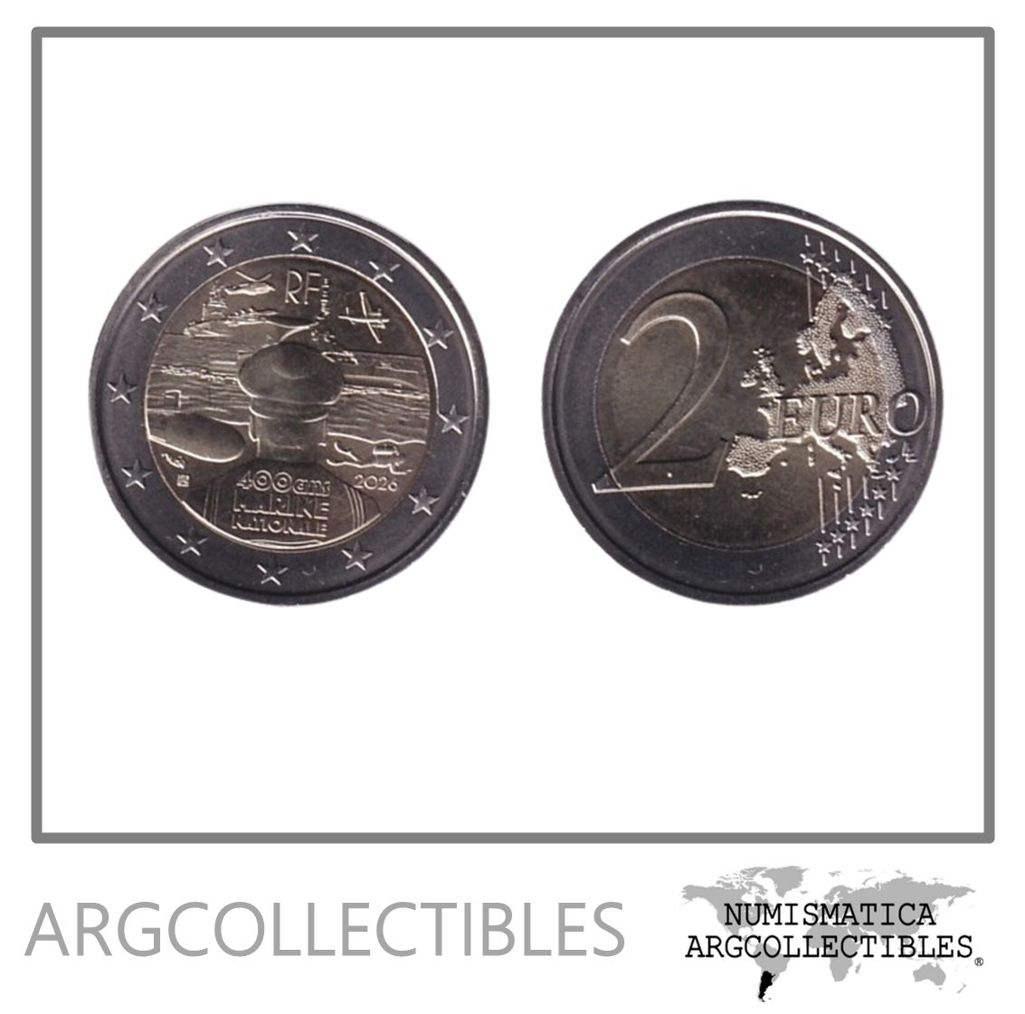 Francia Moneda 2 Euros 2026 Bimetalica Armada Francesa UNC