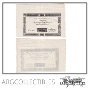 Francia Billete 25 Livres 1793 P-A71 UNC