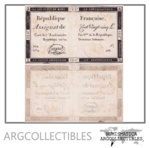 Francia Billete 125 Livres 1793 P-A74 AU