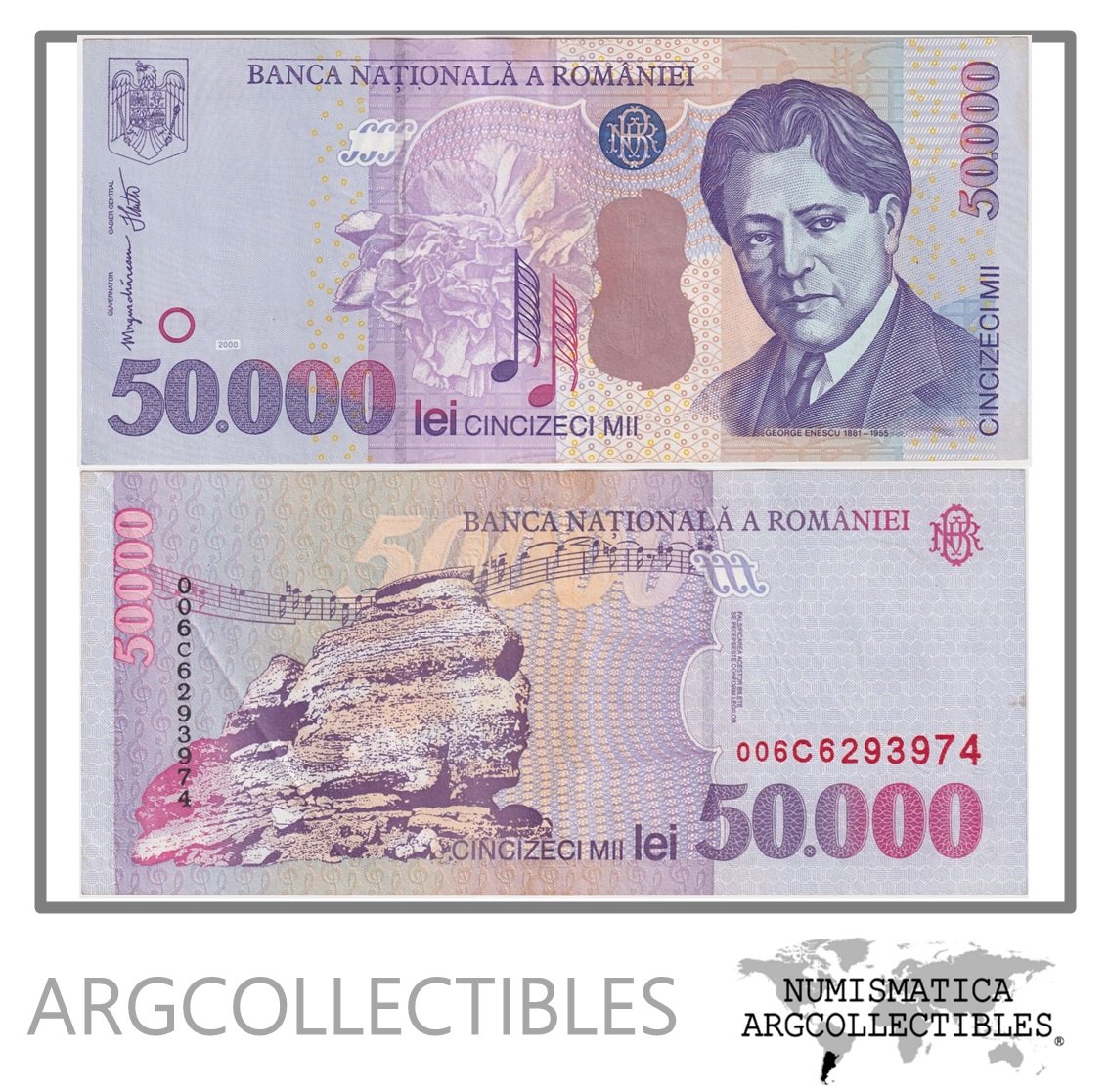 Rumania Billete 50.000 Lei 2000 P-109A XF+