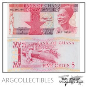 Ghana Billete 5 Cedis 1980 P-19b UNC