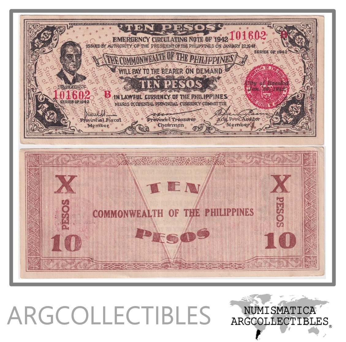 Filipinas Billete 10 Pesos 1942 P-S-649 AU (Emergencia WWII)
