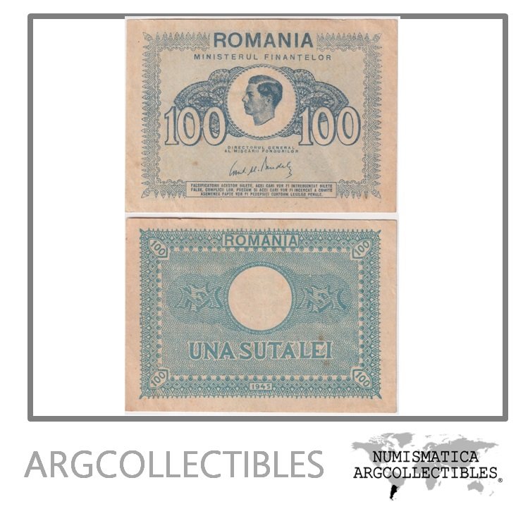 Rumania Billete 100 Lei 1945 P-78 AU