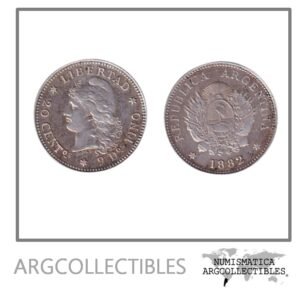 Argentina Moneda 20 Centavos 1882 Plata 900 Patacon KM-27 VF+