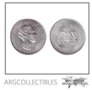 Luxemburgo Moneda 100 Francos 1963 Plata 835 Gran Duquesa Carlota KM-52 UNC
