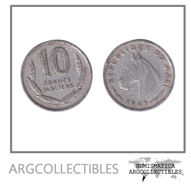 Mali Moneda 10 Francos 1961 Caballo Aluminio KM-2 F+