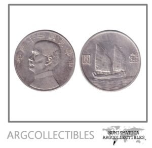 China Moneda 1 Yuan 1934 Junk Dollar Plata 880 Y#345 VF+
