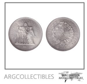 Francia Moneda 50 Francos 1975 Hercules Plata 900 KM-941 UNC