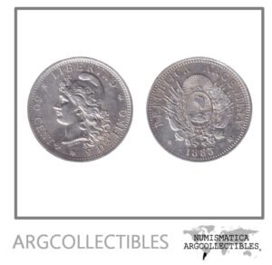Argentina Moneda 50 Centavos 1883 1/2 Patacon Plata 900 KM-28/CJ-20 XF