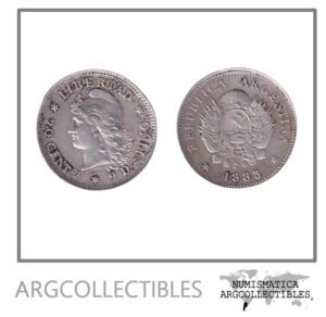 Argentina Moneda 20 Centavos 1883 Plata 900 Patacon KM-27 VF+