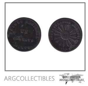 Argentina Moneda 1 Centavo 1854 Confederacion Cobre KM-23/CJ-3.3 VF (A2-R3)