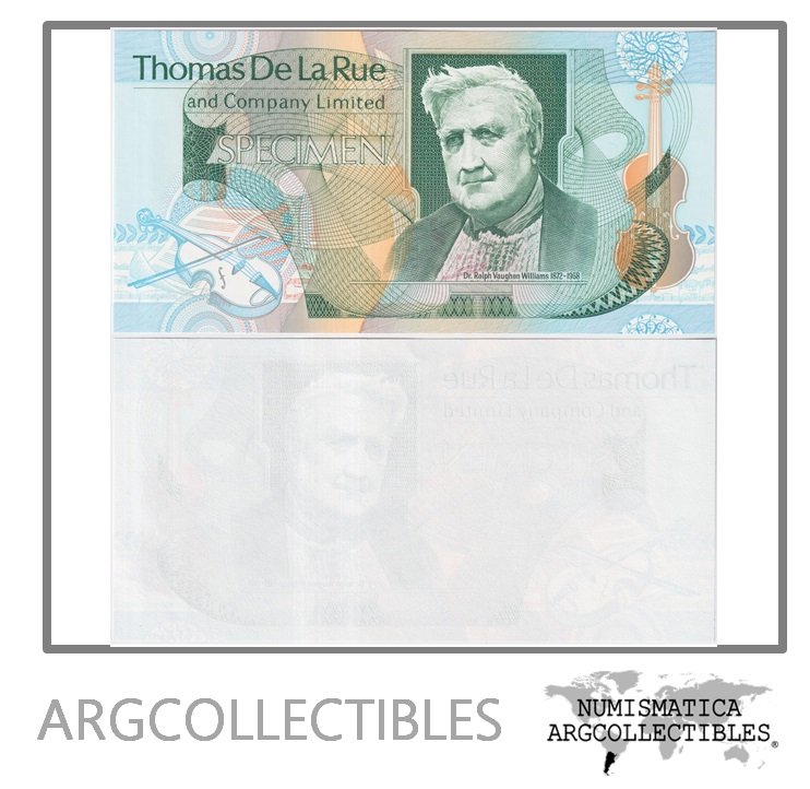 Inglaterra Billete 1991 Test Note Specimen Thomas de la Rue UNC
