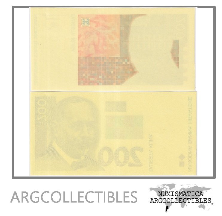 Croacia Billete 200 Kuna 1993 P-33 UNC (Proof Color) - Imagen 2