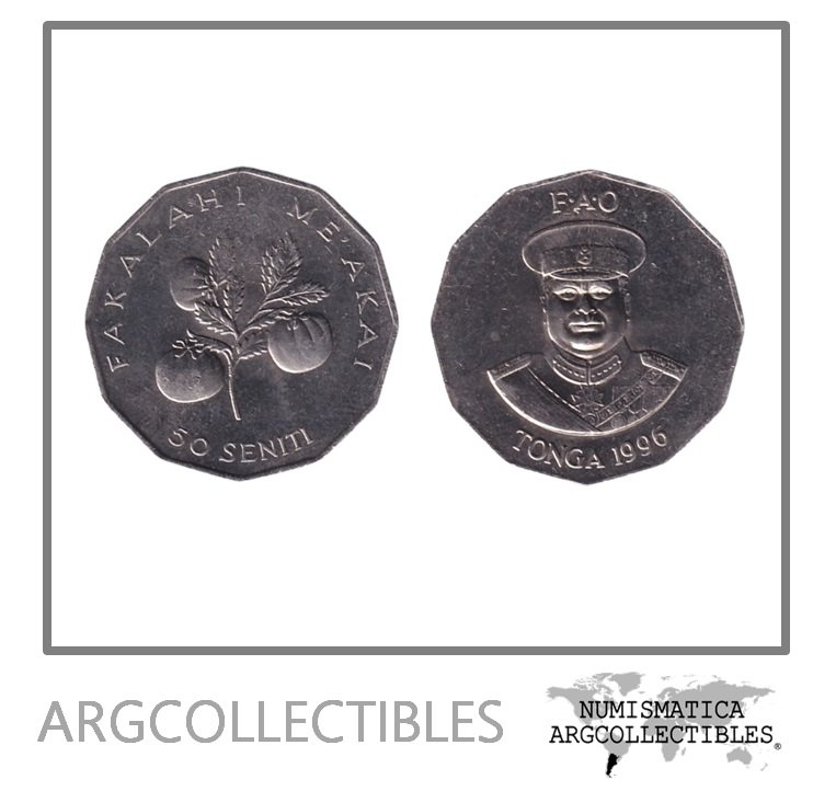 Tonga Moneda 50 Seniti 1996 Cuproniquel KM-71 FAO UNC