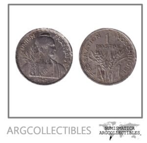 Indochina Francesa Moneda 1 Piastre 1947 Cuproniquel KM-32 XF