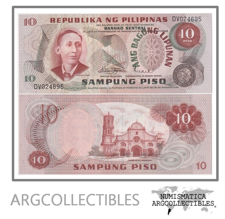 Filipinas Billete 10 Piso 1970 P-154 UNC