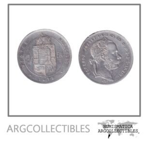 Hungria Moneda 1 Florin 1879 KB Plata 900 Rey Francisco Jose I KM-453 VF+