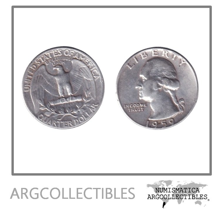 USA Moneda 1/4 Dolar 1959 Plata 900 KM-164 XF