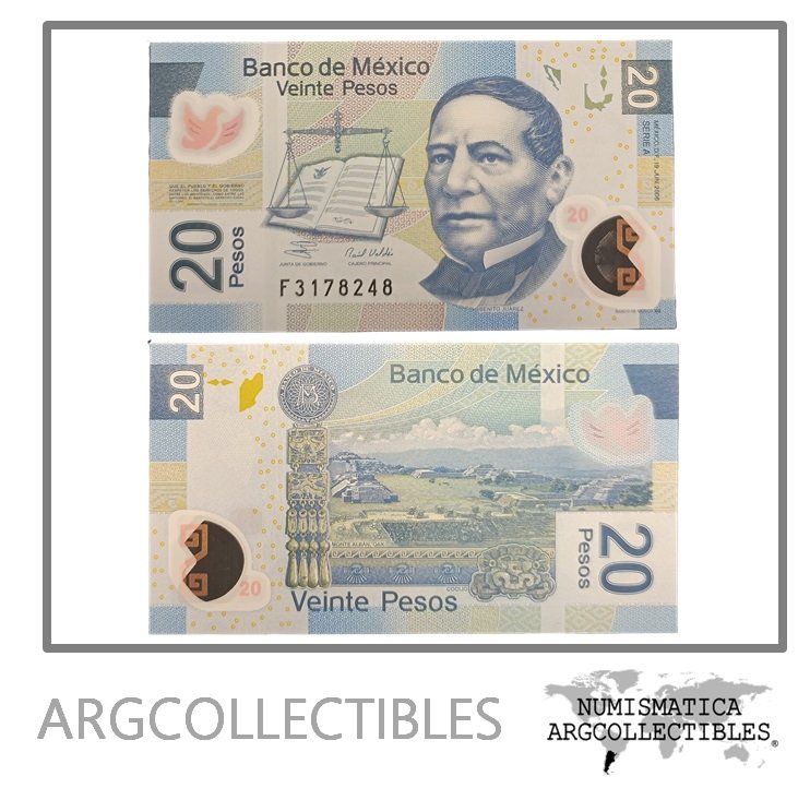 Mexico Billete 20 Pesos 2006 P-122a UNC (Polimero) (Serie A)