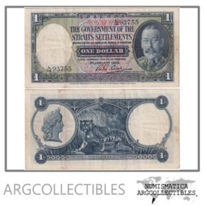 Straits Settlements Billete 1 Dolar 1935 P-16b VF+