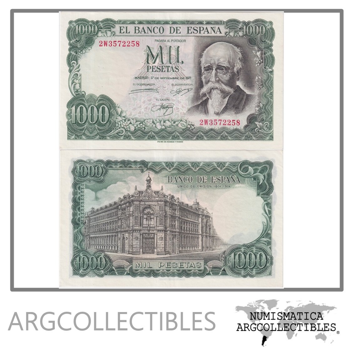 España Billete 1.000 Pesetas 1971 P-154 XF+ (Echegaray)