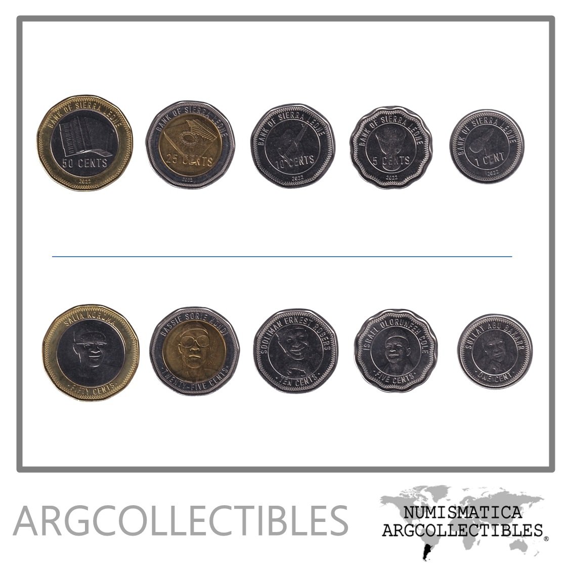 Sierra Leona Set x 5 Monedas 2022 UNC