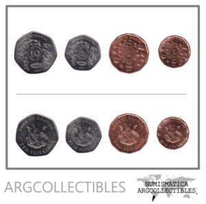 Uganda Set x 4 Monedas 1-2-5-10 Shilling 1987 UNC